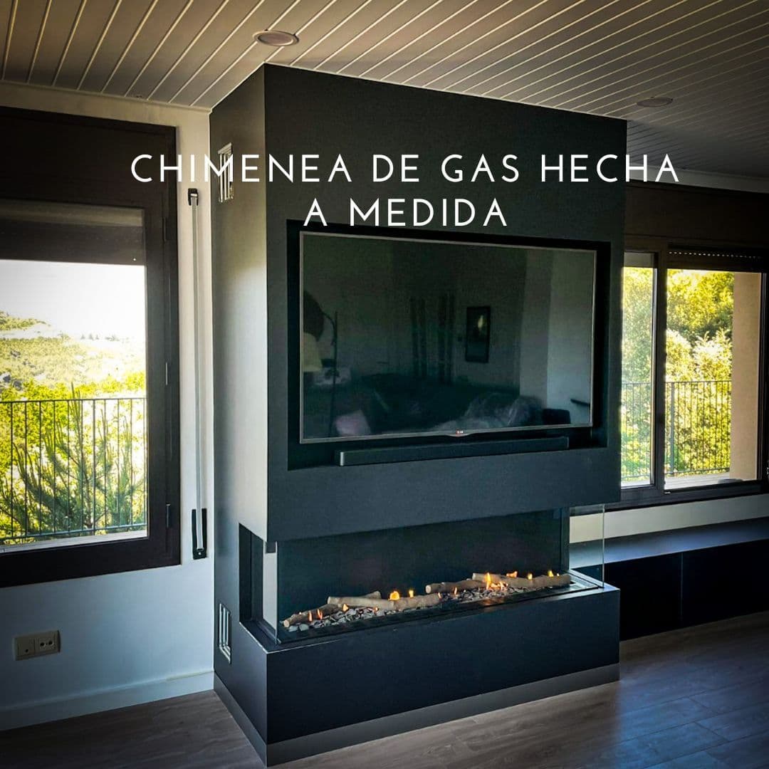 Chimenea de gas: estanca de tres caras en un volumen negro (Barcelona)